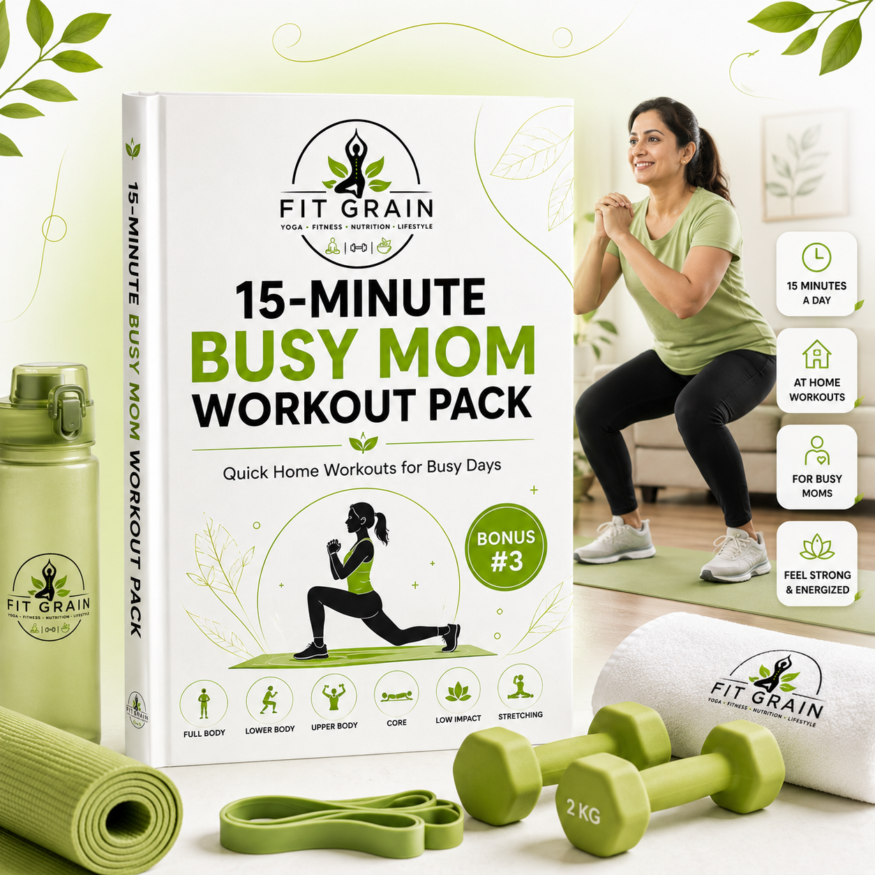15-Minute Busy Mom Workout Pack product mockup
