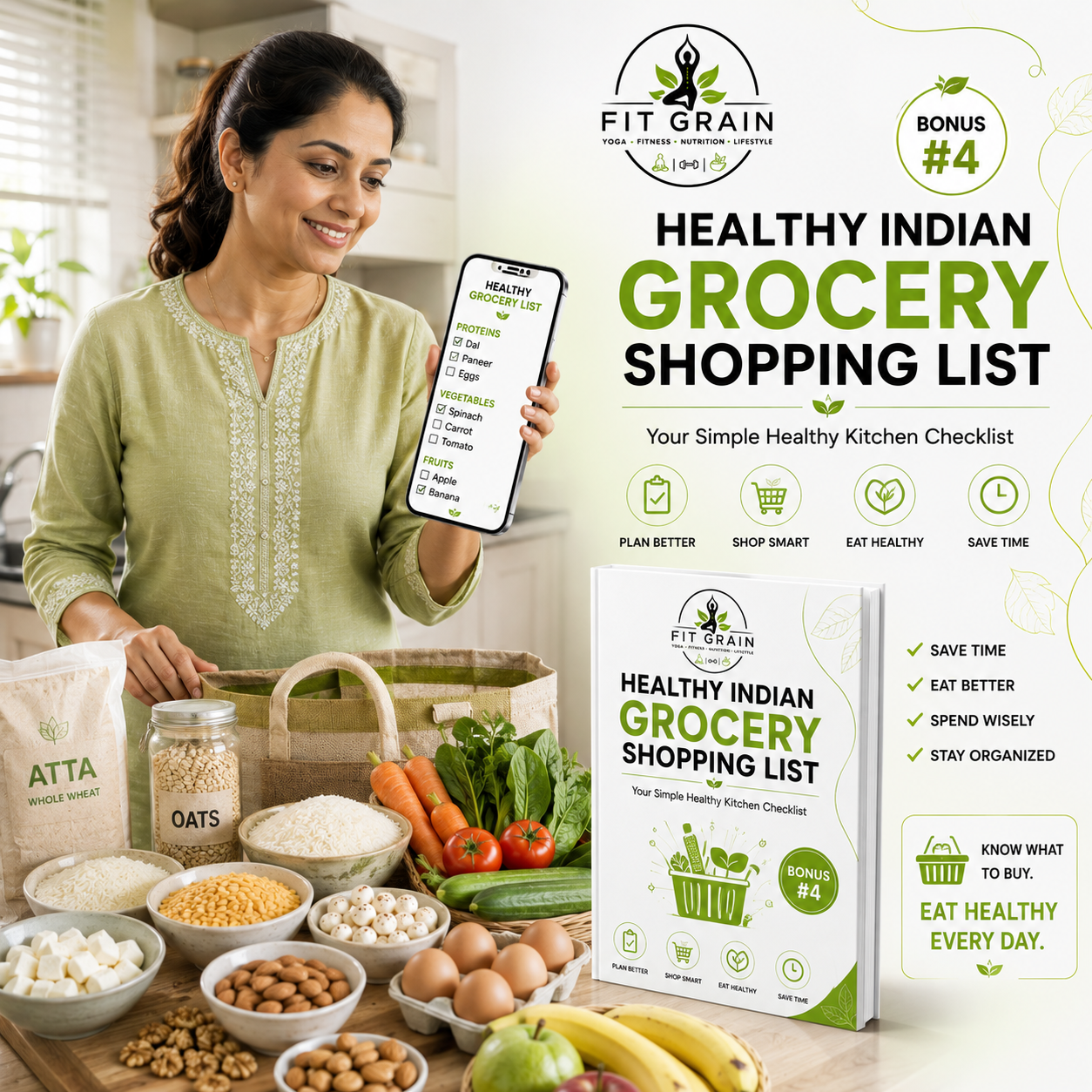 Healthy Indian Grocery Shopping List product mockup