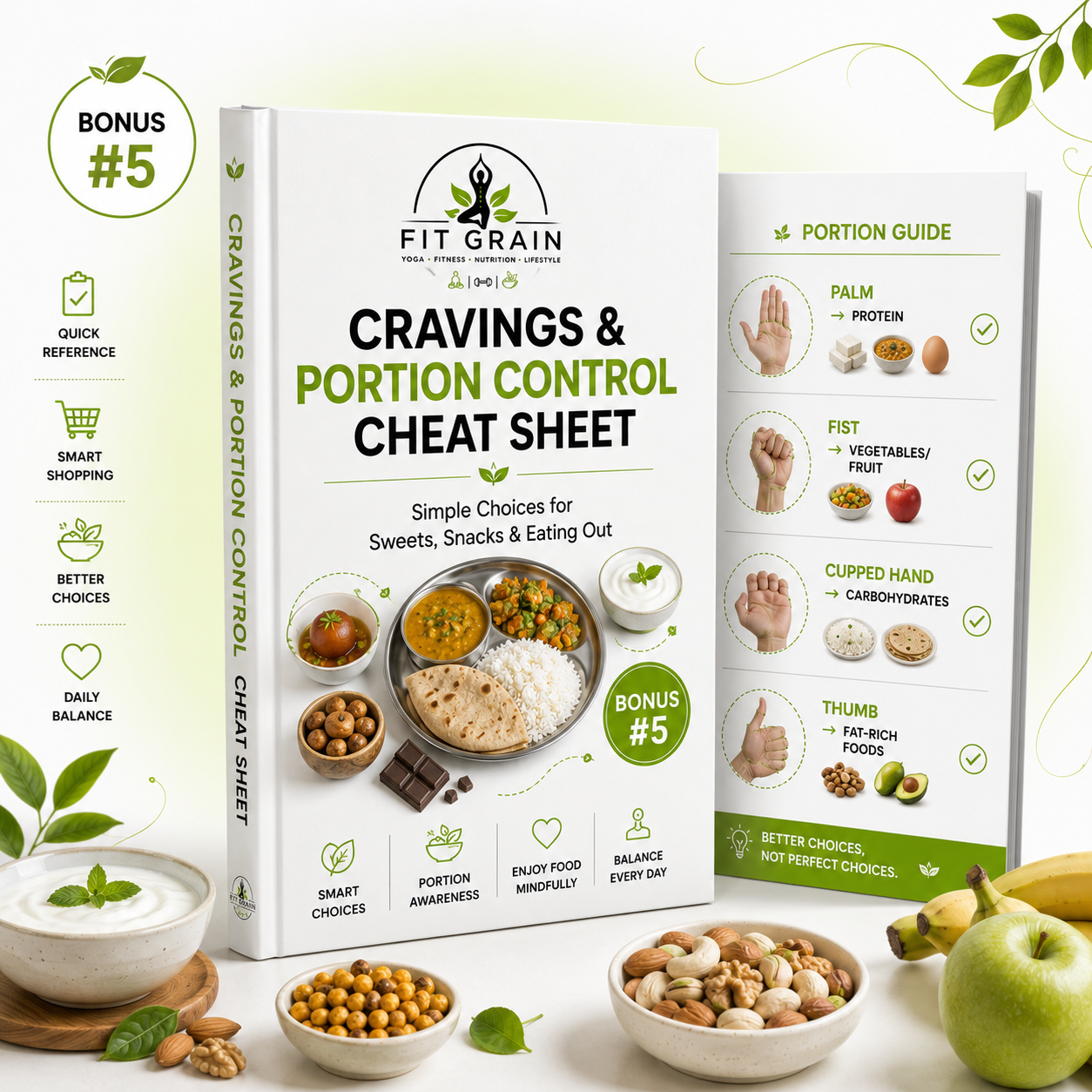 Cravings & Portion Control Cheat Sheet product mockup