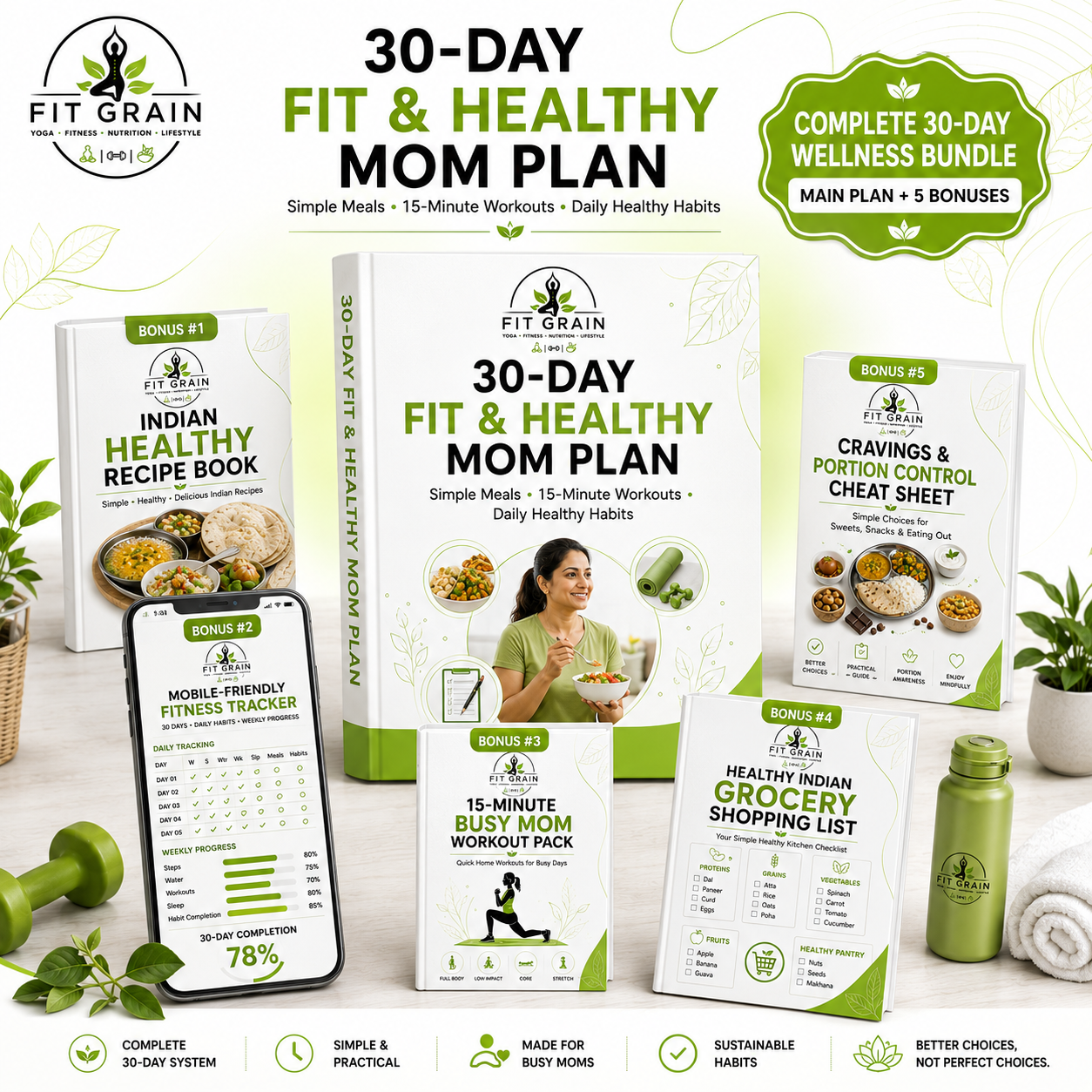 30-Day Fit and Healthy Mom Plan ebook mockup